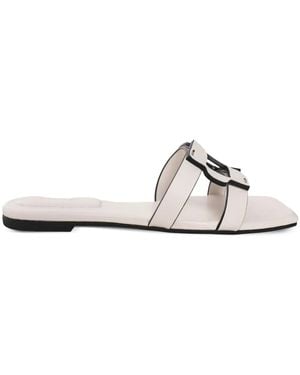 Jonathan Simkhai Leather Slides - White