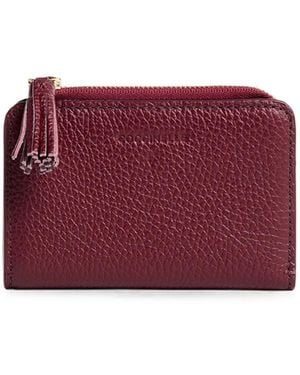 Coccinelle Small Tassel-Detail Pebbled-Leather Wallet - Purple
