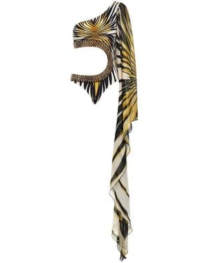 Roberto Cavalli Ray Of-Print Swimsuit - Metallic