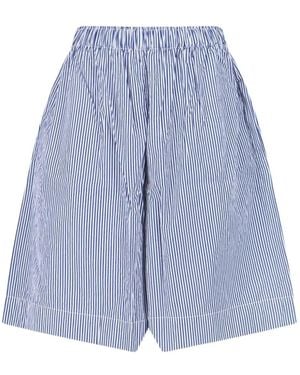 Daniela Gregis Striped Elasticated Shorts - Blue