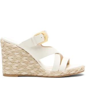 Stuart Weitzman Sai Espadrilles Met Gesp - Wit