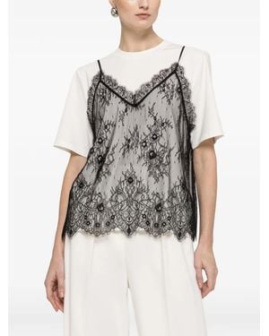 Nissa Lace-Panel T-Shirt - Gray