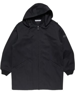 Acne Studios Zip-Up Hooded Coat - Blue