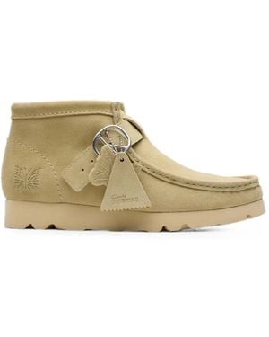 Clarks X Needles Walla Strap Suede Desert Boots - White