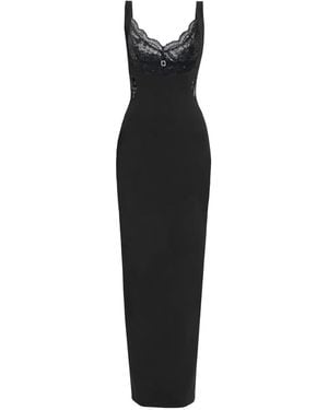 Nissa Lace-Detail Crepe Maxi Dress - Black