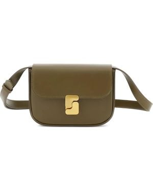 Soeur Mini Bell Buckle-Detail Shoulder Bag - Brown