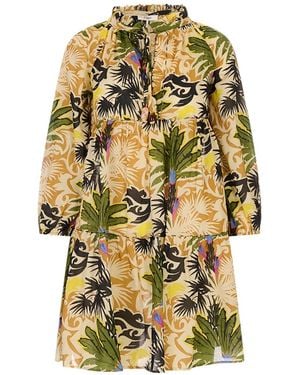 Anjuna Clara Embroidered-Silk Kaftan Beach Dress - Metallic