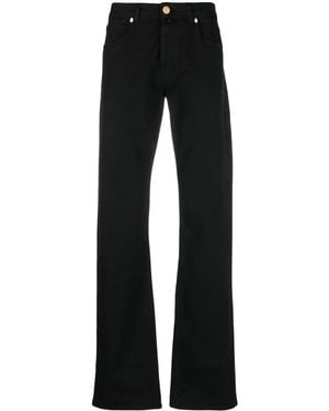Billionaire Logo-Crest Straight-Leg Jeans - Black