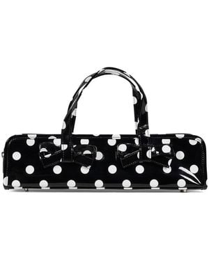 Comme des Garçons Polka-Dot Bow-Detail Tote Bag - Black