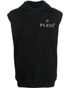 Philipp Plein Hexagon Logo-Print Hoodie - Black
