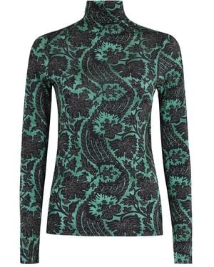 Ulla Johnson Floral-print Turtleneck Top - グリーン