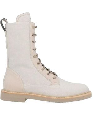 Brunello Cucinelli Lace-Up Boots - Natural
