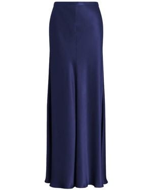 Alberta Ferretti High-Waisted Satin Skirt - Blue