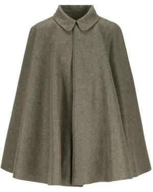 Il tabarro Single-Breasted Virgin-Wool Cape - Green