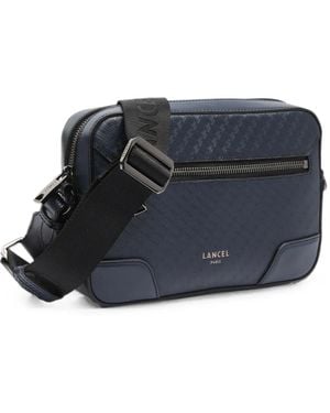 Lancel Charlie Embossed Leather Camera Bag - Blue