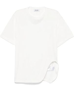 The Attico Cotton T-Shirt With A Slit - White