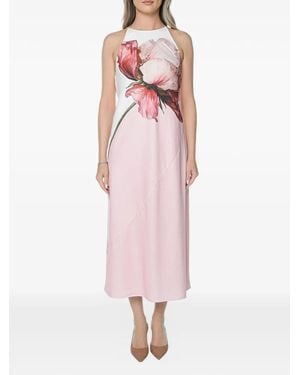 Ted Baker Lowela Floral-Print Halter-Neck Dress - Pink
