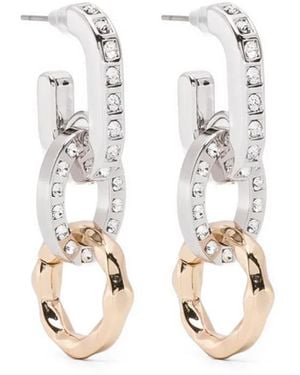 Maje Link Glass Earrings - White
