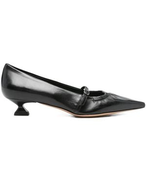 The Seller Pointed-Toe Buckle Court Shoes - Black