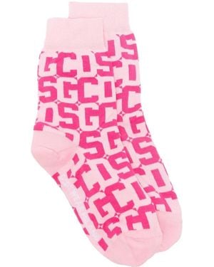 Gcds Intarsien-Socken mit Logo - Pink