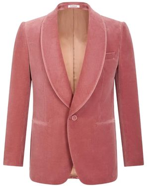 Fursac Shawl-Lapel Velvet Blazer - Pink