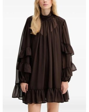 Gestuz Ruffled High-Neck Dress - Black