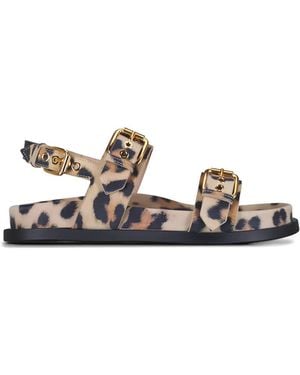 Agl Attilio Giusti Leombruni Cristina Leopard-Print Sandals - White