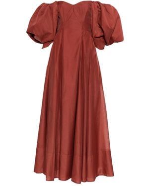 Aje. Abito Da Sera Jardin Con Maniche A Palloncino - Rosso