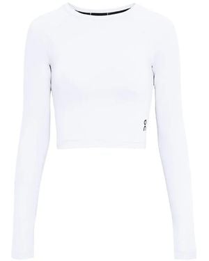 On Shoes T-Shirt Crop Studio À Manches Lgues - White