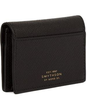 Smythson Small Panama Snap-Closure Wallet - Black