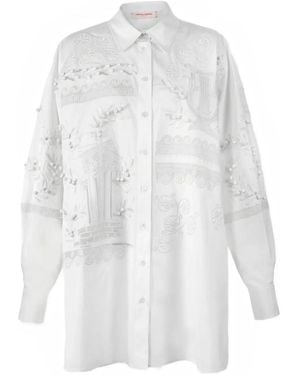 Carolina Herrera Embroidered Oversized Shirt - White