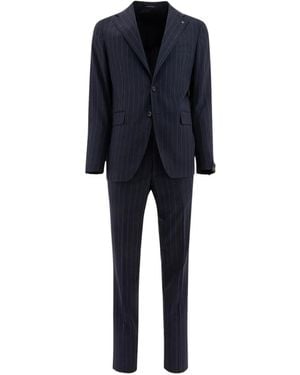 Tagliatore Pinstripe Wool Suit - Blue