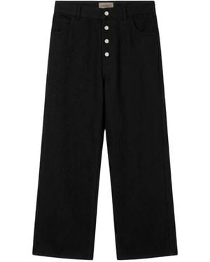 Carrera Button-Fly Straight-Leg Pants - Black