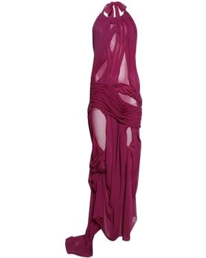 DI PETSA Draped Halterneck Dress - Purple