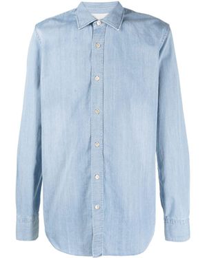 Eleventy Long-Sleeve Cotton Denim Shirt - Blue