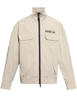 DSquared² Logo-Print Jacket - Natural