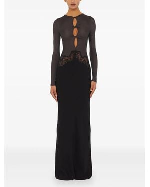 Christopher Esber Lace-Trim Cut-Out Maxi Dress - Black