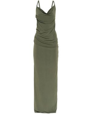 Coperni Draped Maxi Dress With Ring Detail - Green