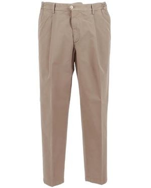 Briglia 1949 Pleated Straight Trousers - Natural