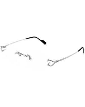 Cartier Rimless Oval-Frame Glasses - White