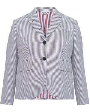 Thom Browne High Armhole Sport Striped-Pattern Jacket - Blue
