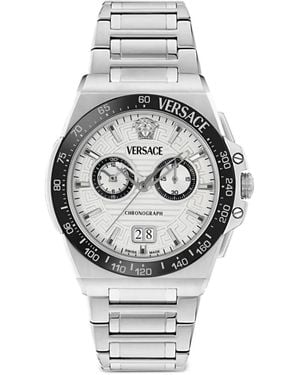Versace Greca Reaction 43Mm Watch - Grey