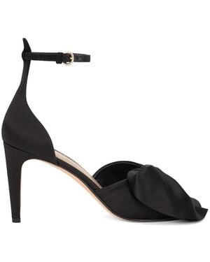 Red(V) Bow-Detail Sandals - Black