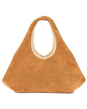 Coperni Sac Porté Épaule À Finitions En Peau Lainée - Brown