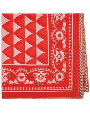 Maliparmi Foulard Con Frange - Rosso