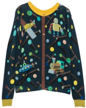 JEi'S Cardigan Boutonné À Imprimé Graphique - Green