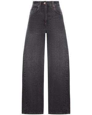 Brunello Cucinelli Authentic Wide Jeans With Monili - Blue