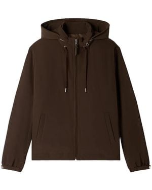 Sandro Hooded Zip-Up Jacket - Brown
