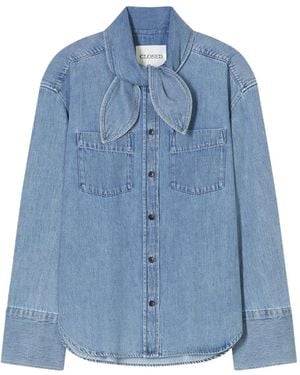 Closed Scarf Shirt - Blue