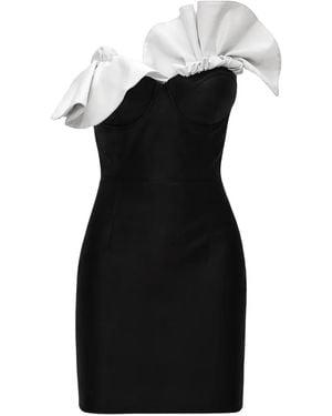 Lika Ruffle-Detail Mini Dress - Black